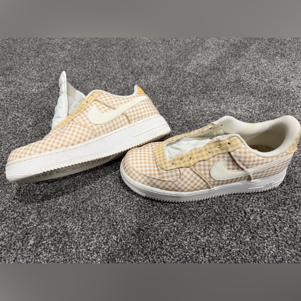 Gingham Pattern Sneakers with White Details